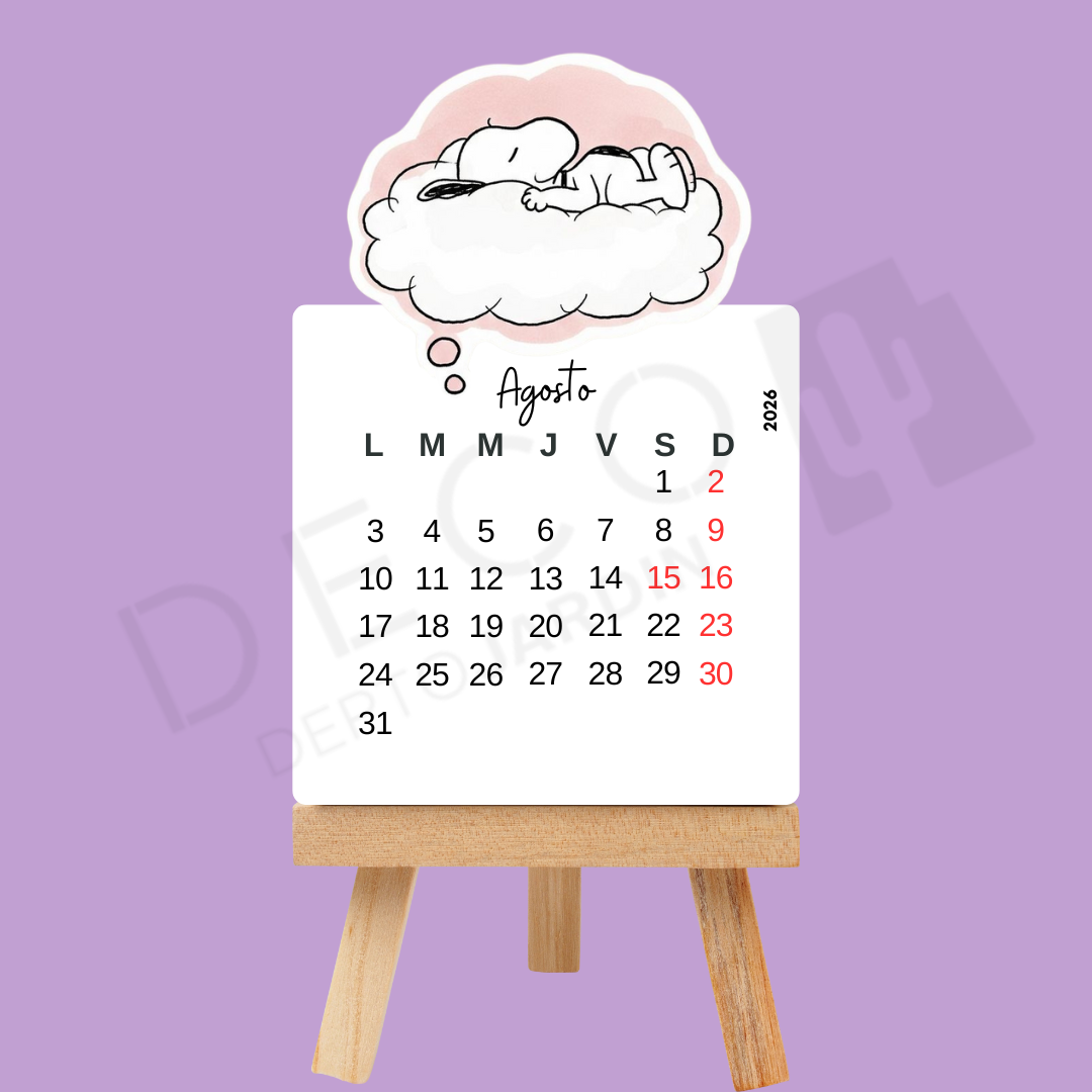 Calendario 2026 Snoopy y Peanuts con Atril - 12 Láminas Coleccionables