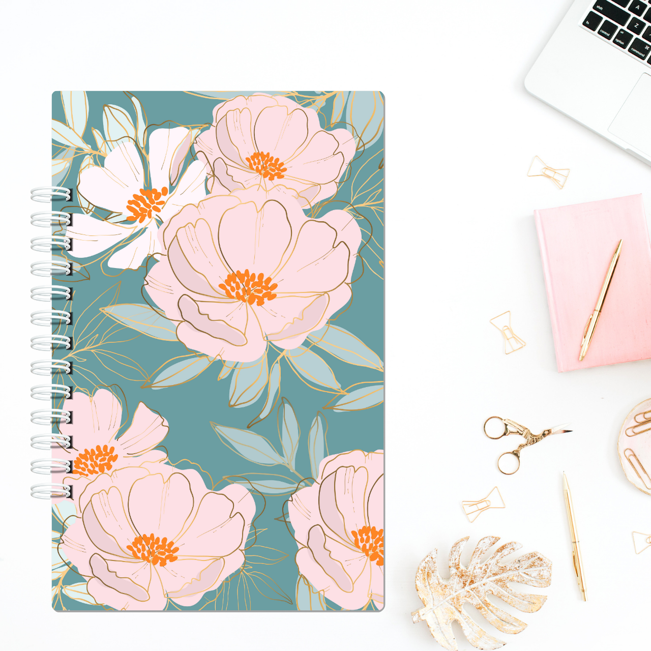 Cuaderno Flor Blanca y Rosa