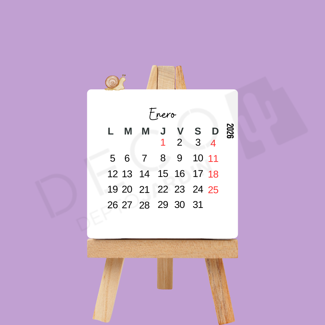 Calendario 2026 Animales Ilustrados con Atril - 12 Láminas 8x12 cm