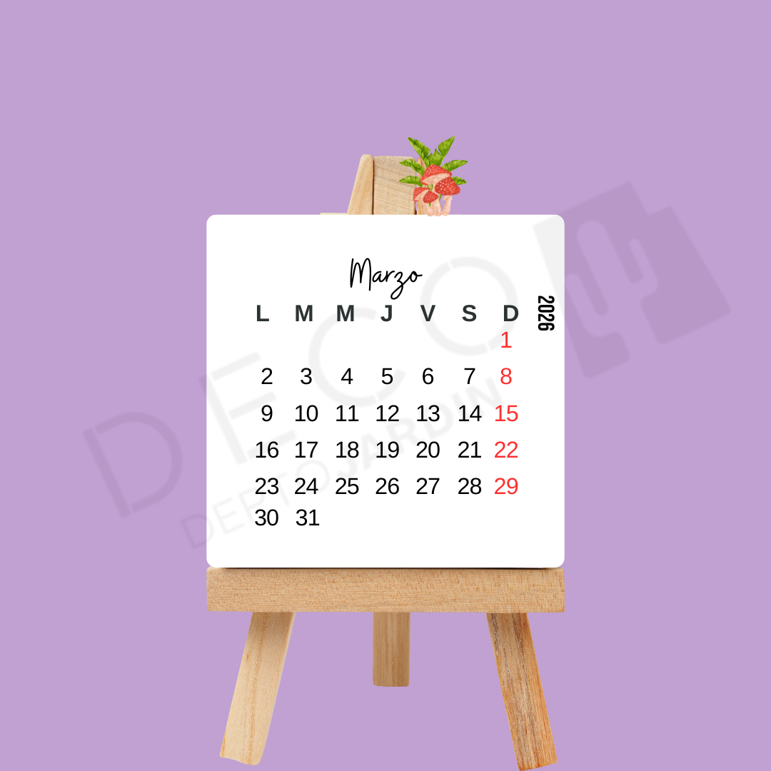 Calendario 2026 Animales Ilustrados con Atril - 12 Láminas 8x12 cm