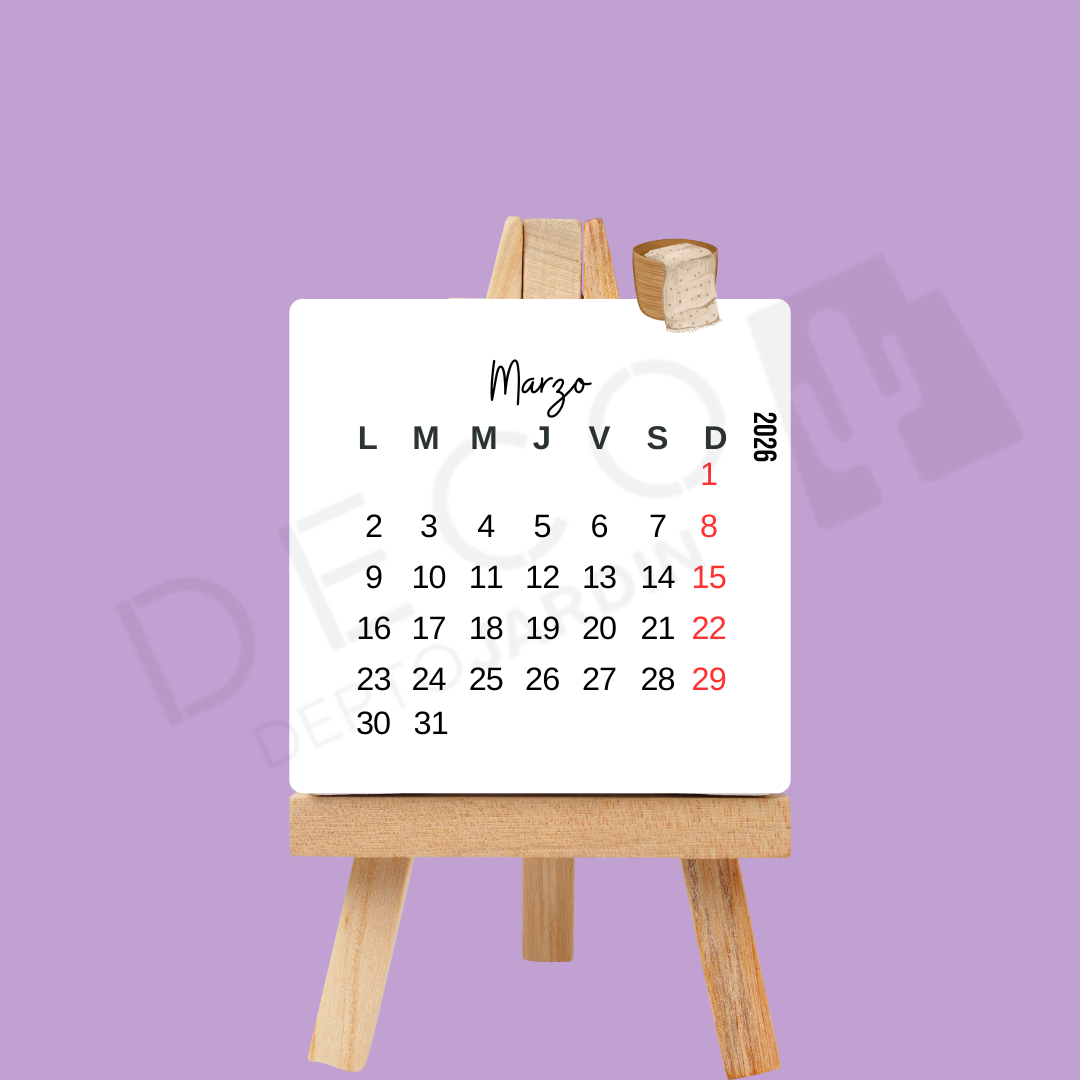 Calendario 2026 "Mi Gato y mi Hogar" con Atril - Ilustración Puzzle 12 Meses